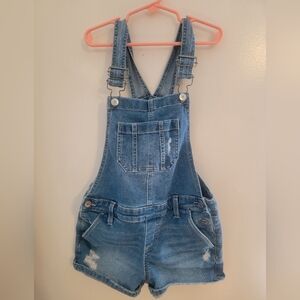 Girls Denim Short Overalls Size 10